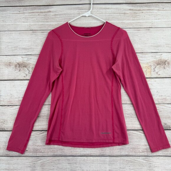 Patagonia Long-Sleeved‎ Outpacer Base Layer Shirt Women's Small Pink - Picture 1 of 10